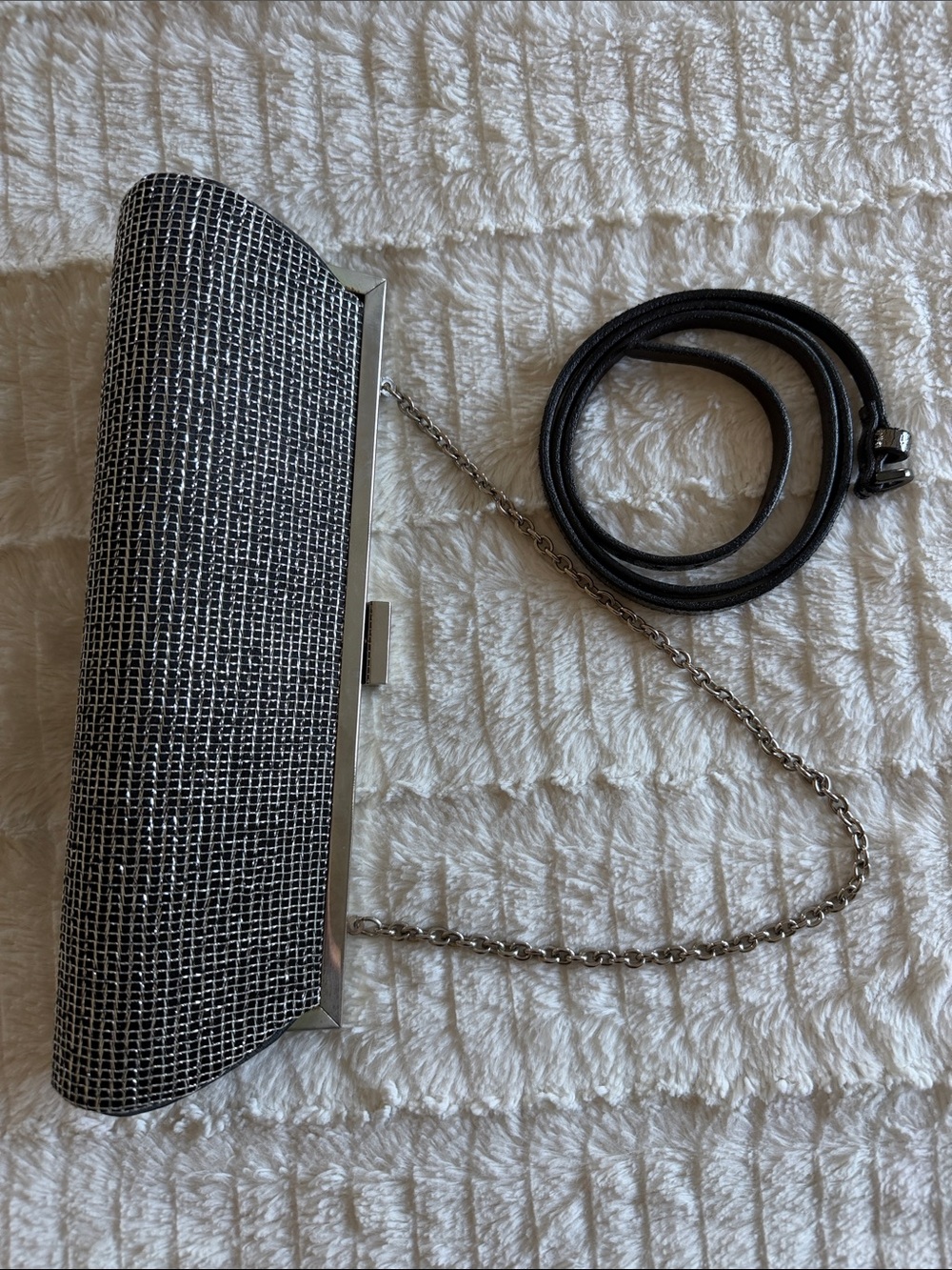 Elegant Black and Silver Evening Clutch